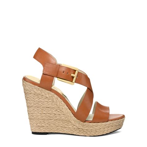 Michael Michael Kors Giovanna Leather Espadrille Wedge 